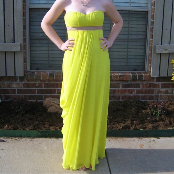 BCBGMaxAzria Dresses Bcbg Maxazria Yellow Long Dress Poshmark